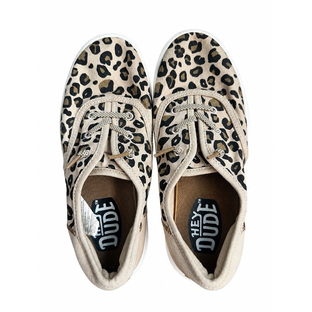 Hey Dude Womens 6 Leopard Western Boutique Platform Country Ranch Preppy Comfort